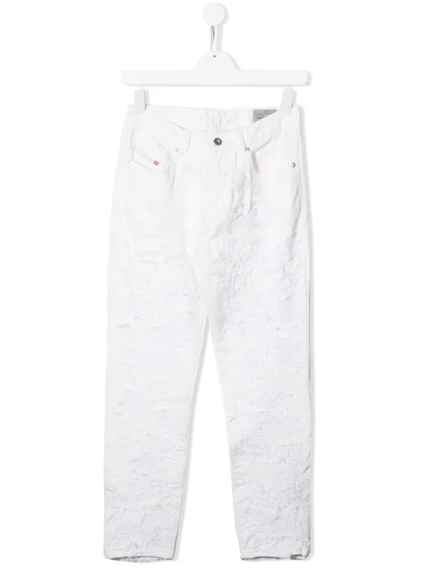 white ripped jeans for kids