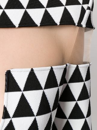 sheer insert knitted mini dress展示图