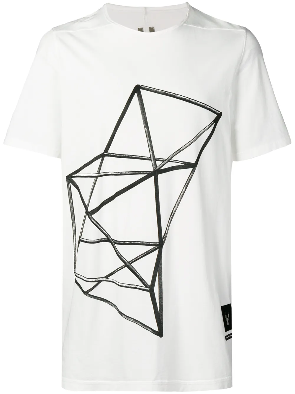Rick Owens Drkshdw T-shirts RICK OWENS DRKSHDW GEOMETRIC PRINT T-SHIRT - WHITE