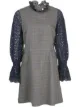 Image 1 of Sea contrasting sleeve checked dress