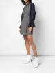 Sea contrasting sleeve checked dress