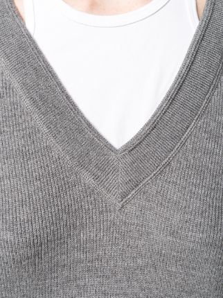 bi-layer V-neck jumper展示图