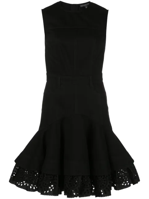 Alexander McQueen vestido corto ajustado y acampanado