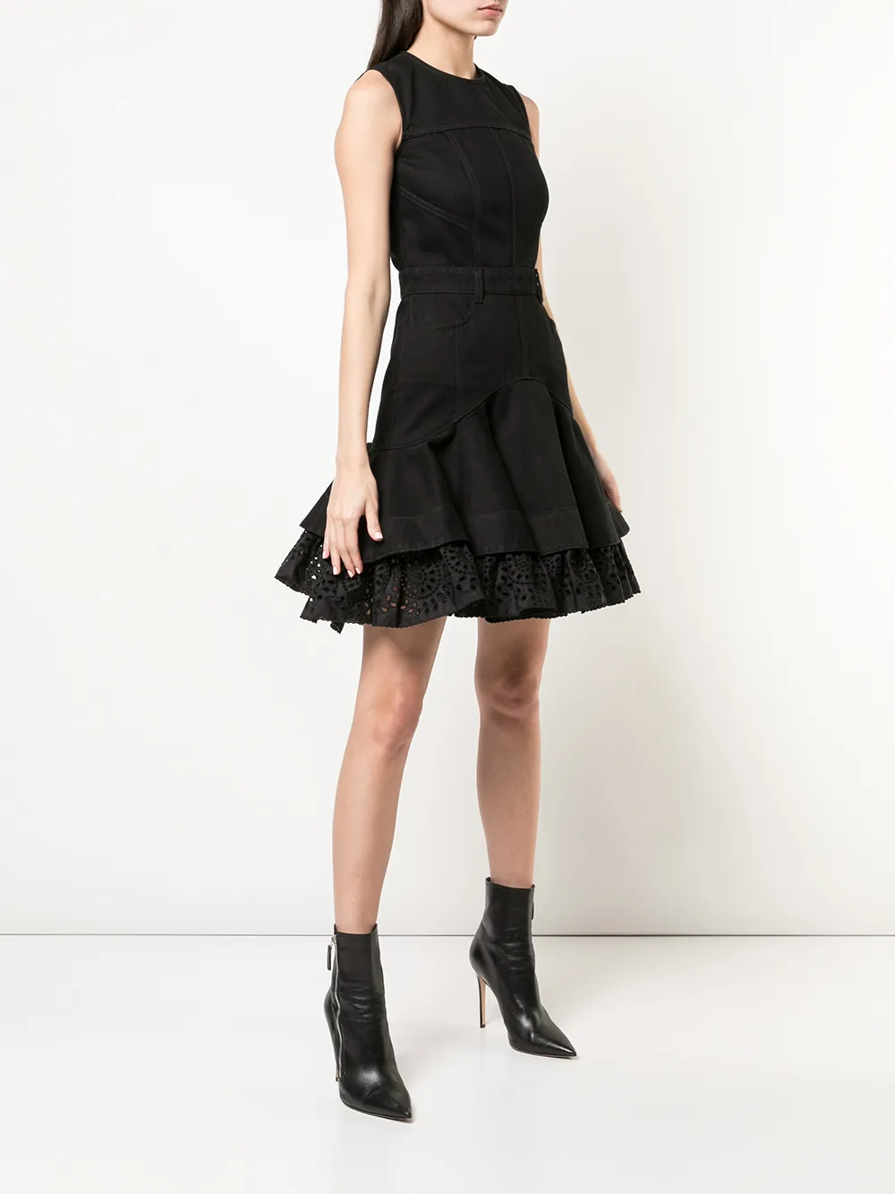 Alexander McQueen Uitlopende jurk Zwart