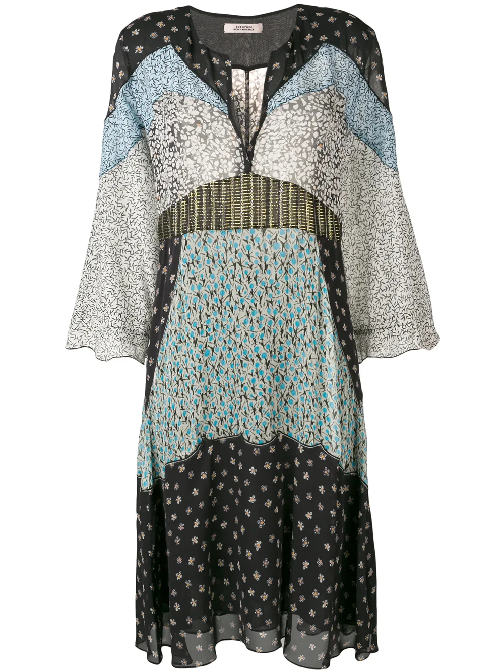 Dorothee Schumacher Tops DOROTHEE SCHUMACHER KLEID MIT KONTRASTEINSÄTZEN - SCHWARZ