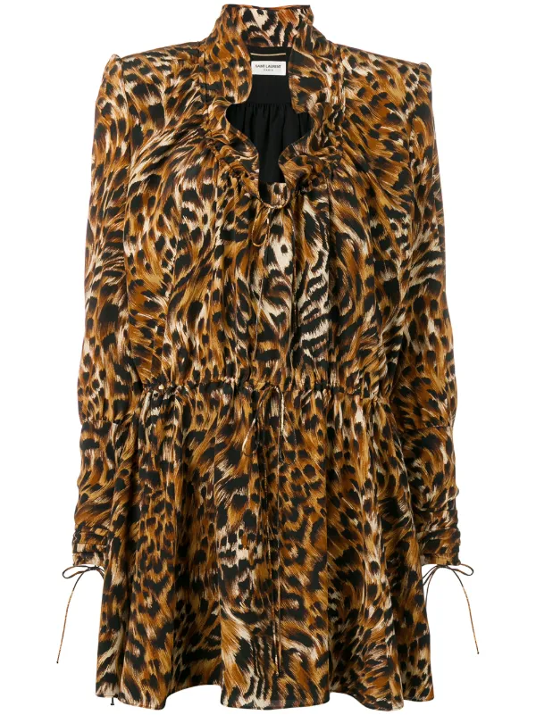 saint laurent leopard dress