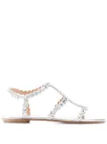 Aquazzura crystal flat sandals - Silver