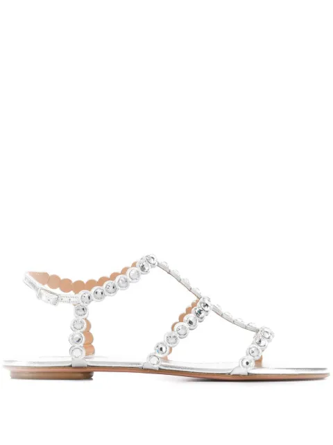 Aquazzura crystal flat sandals