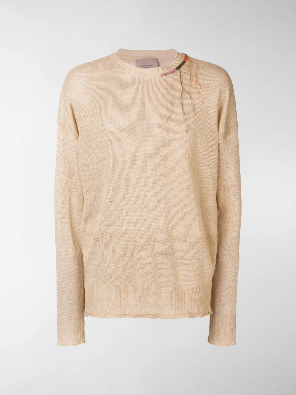 Click to view more detailed imagery on our partner's website Federico Curradi Distressed Knit Sweater In Neutrals