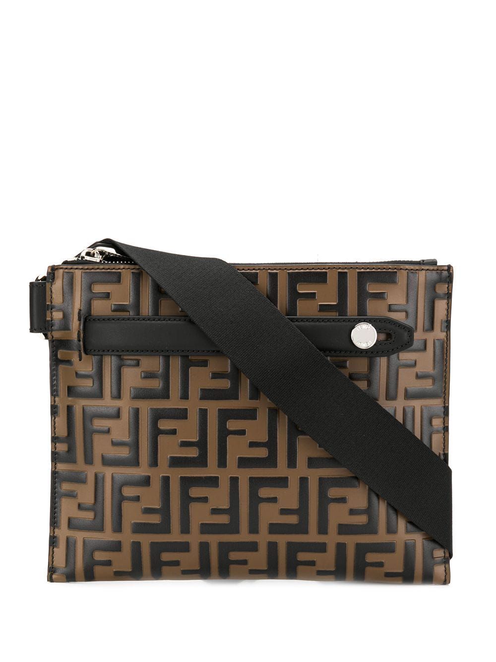 фото Fendi полосатая поясная сумка с логотипом FF