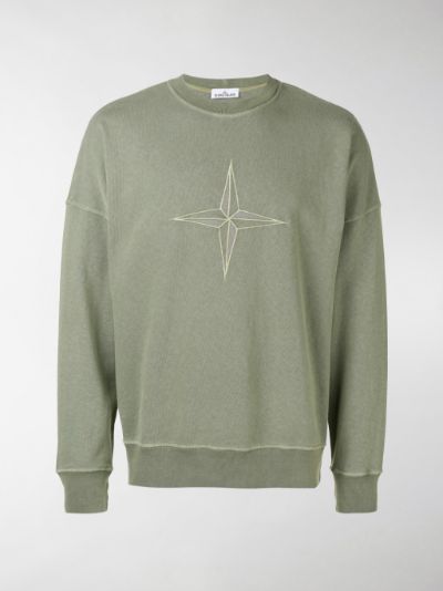 Stone island logo embroidered sweatshirt