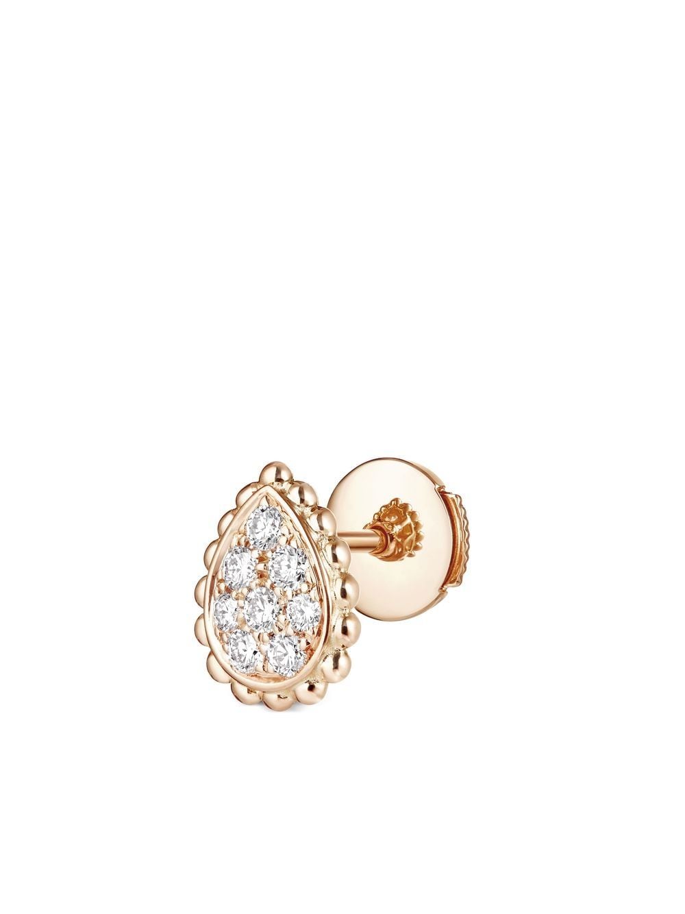 Shop Boucheron 18kt Rose Gold Serpent Bohème Diamonds Xs Motif Stud Earrings In Pg