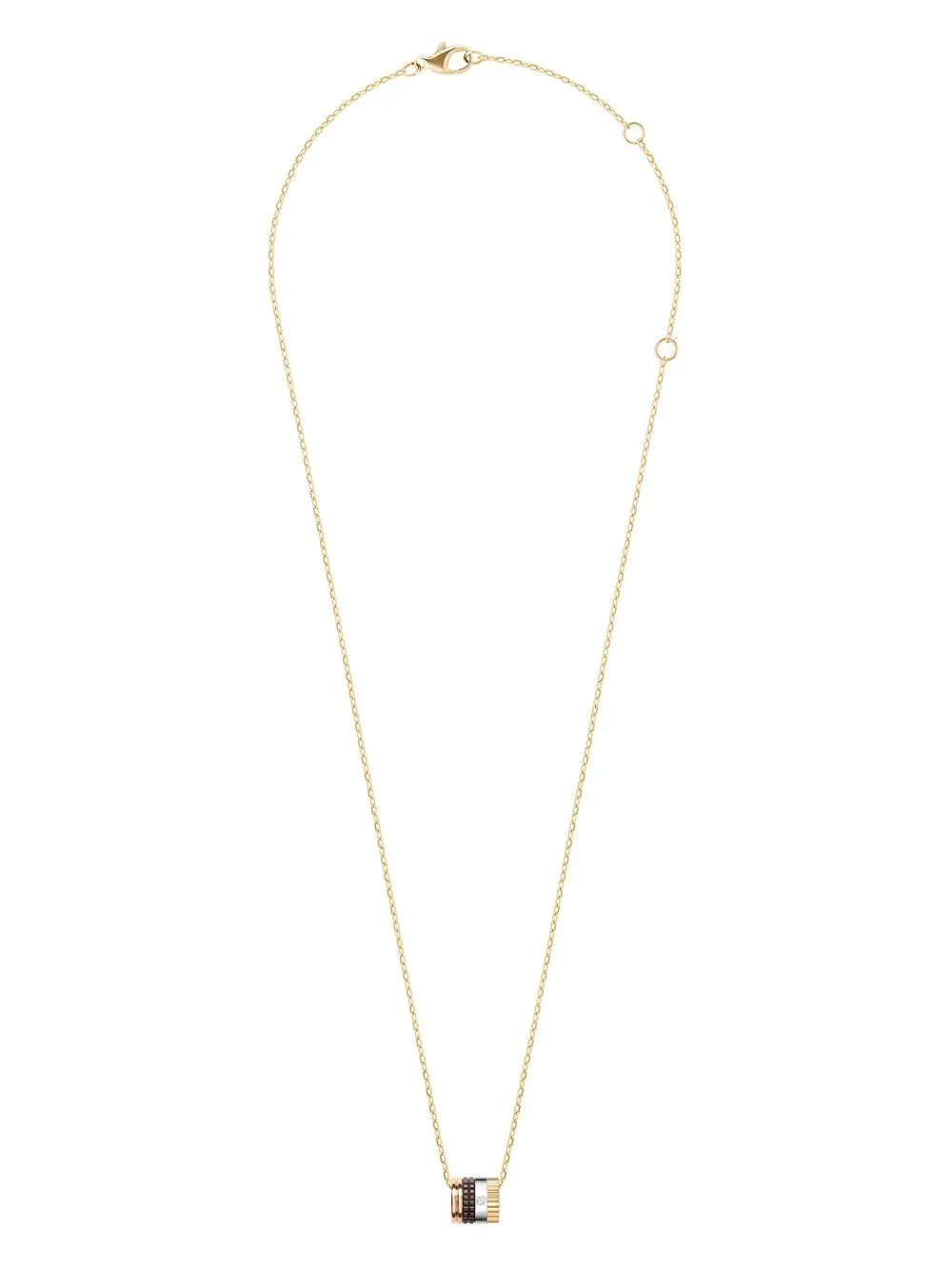 Shop Boucheron 18kt White, Yellow And Rose Gold Quatre Classique Mini Ring Pendant In 3g