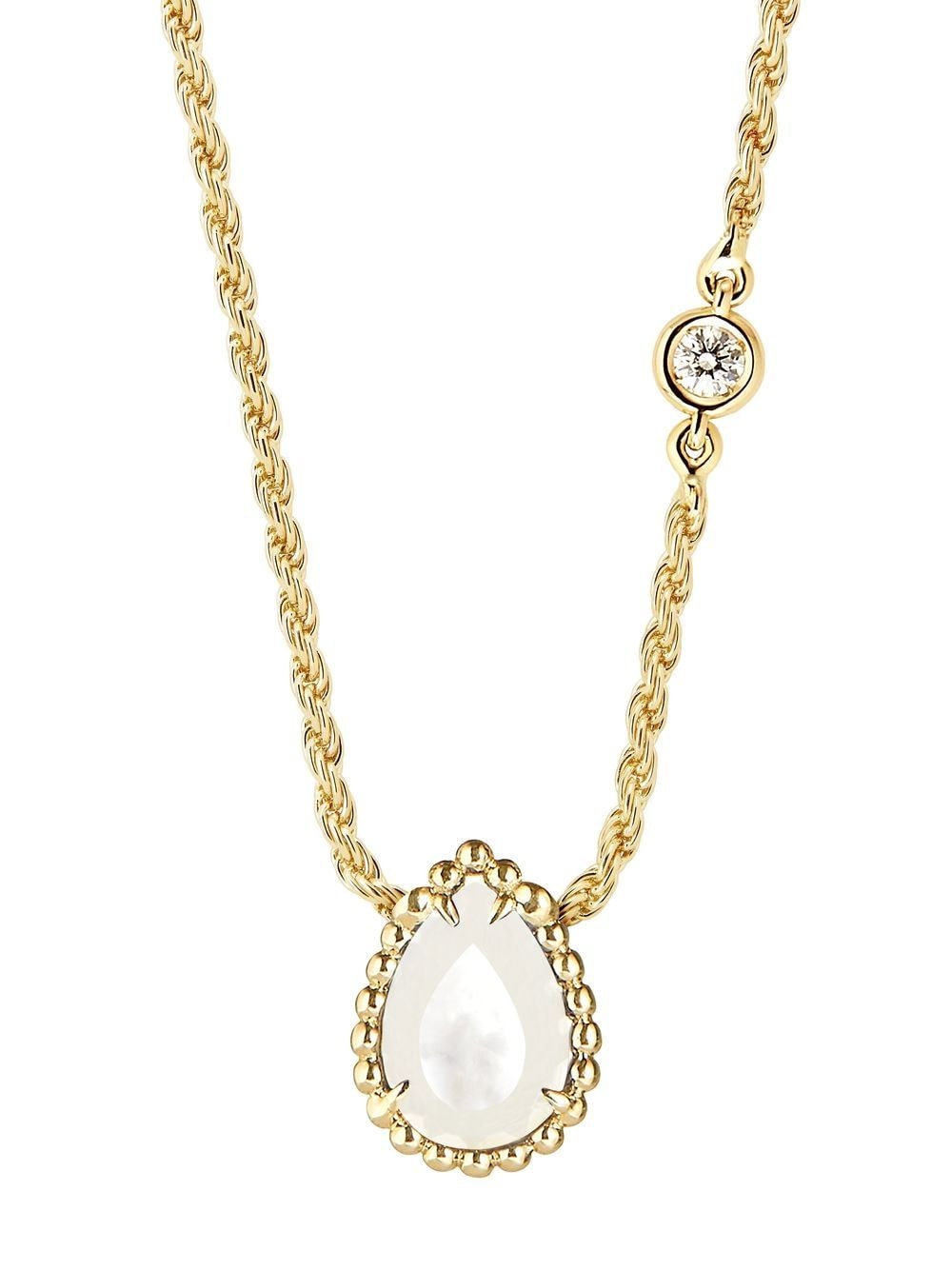 18kt yellow gold Serpent Bohème XS motif mother-of-pearl diamond pendant necklace