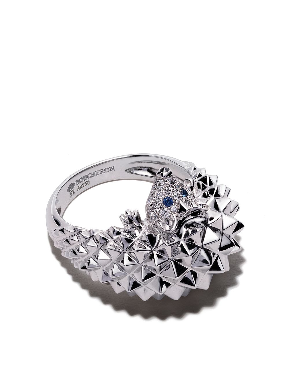 Boucheron Hans 18k白金刺猬造型钻石与蓝宝石戒指 - Wg In Wg