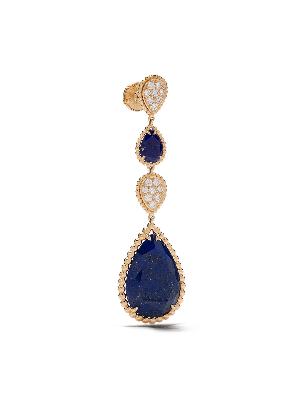 фото Boucheron 18kt yellow gold serpent bohème diamond and lapis lazuli pendant earrings