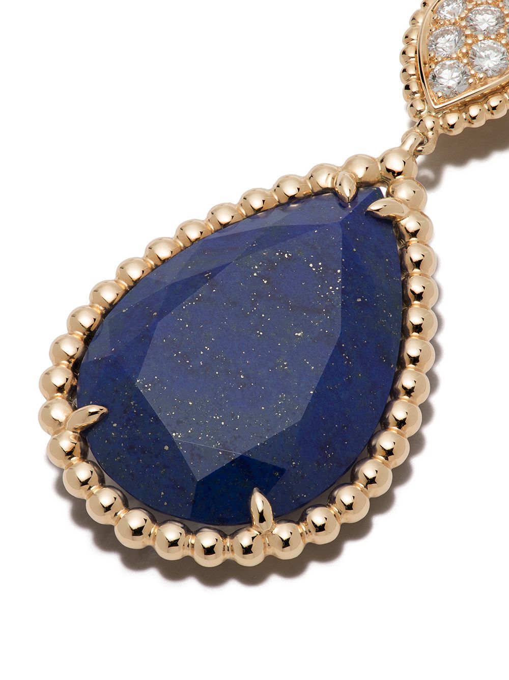 фото Boucheron 18kt yellow gold serpent bohème diamond and lapis lazuli pendant earrings