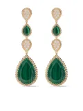 Boucheron 18kt yellow gold Serpent Bohème malachite and diamond S motif pendant earrings - YG