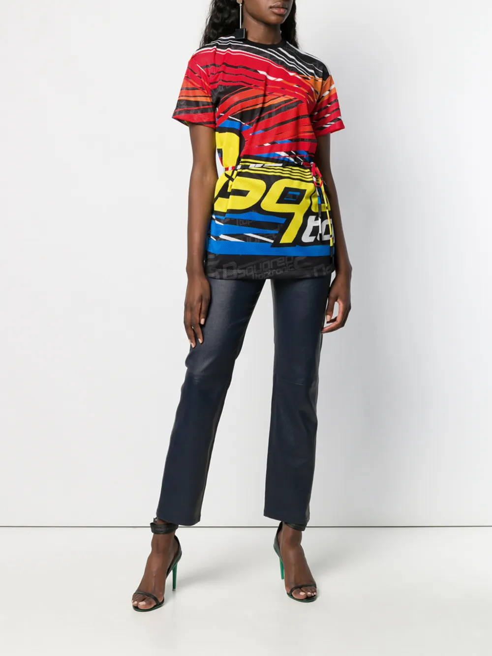 фото Dsquared2 сетчатая футболка с принтом