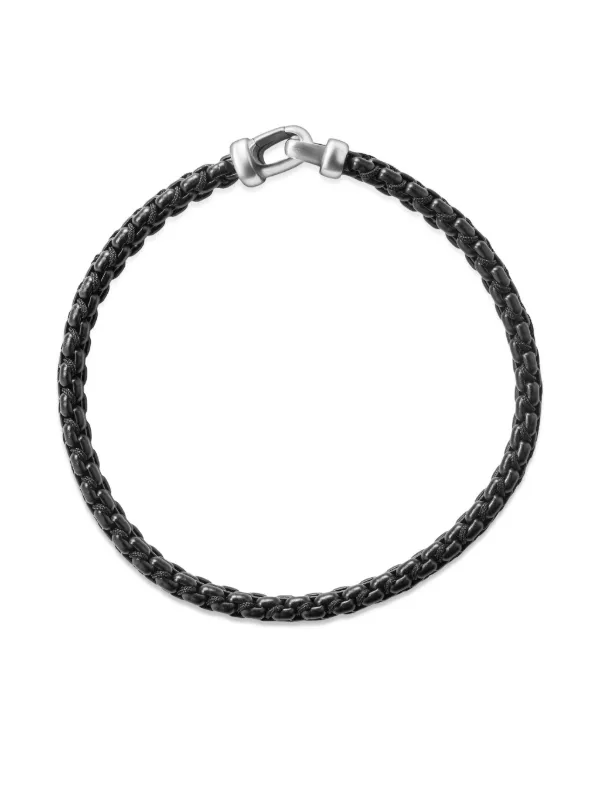 David Yurman Sterling Silver Woven Box Chain Bracelet (10mm
