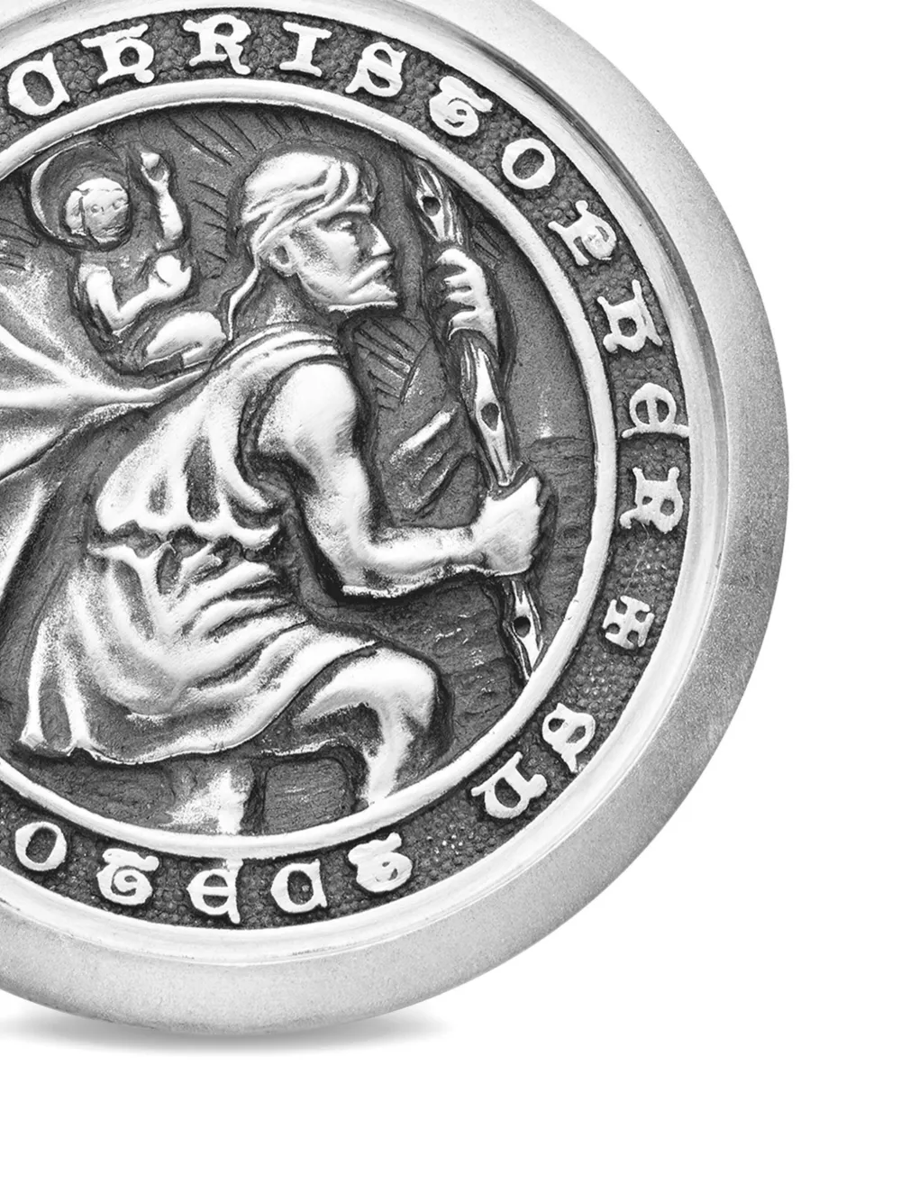 Sterling Silber Anhänger Taufe David Yurman .925 Sterling Silver Saint Christopher Amulet Pendant Christ Gold