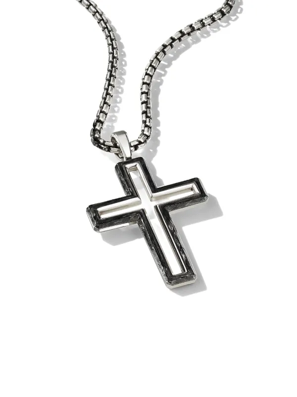 Shop David Yurman Forged Carbon cross 