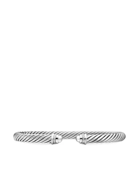 David Yurman bracelet en argent sterling Cable Classic serti de diamants