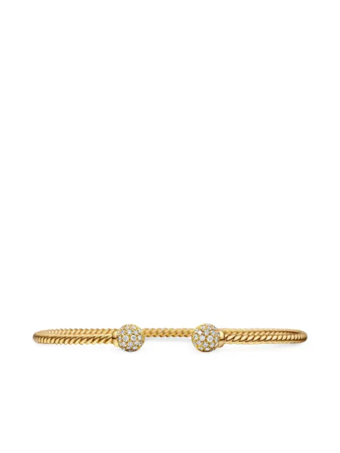 David Yurman 18kt yellow gold Solari Cablespira diamond bracelet (2.3mm)