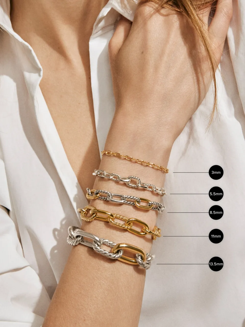 David Yurman 18kt Yellow Gold DY Madison Chain Bracelet (3mm