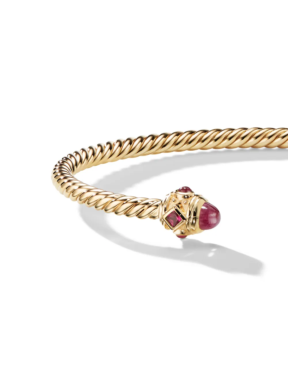 Shop David Yurman 18kt Yellow Gold Renaissance Ruby 3.5mm Cuff In 88fru