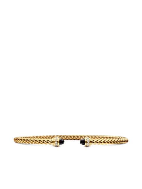 David Yurman 18kt Classic Cablespira Gelbgoldarmband mit Diamant 3mm