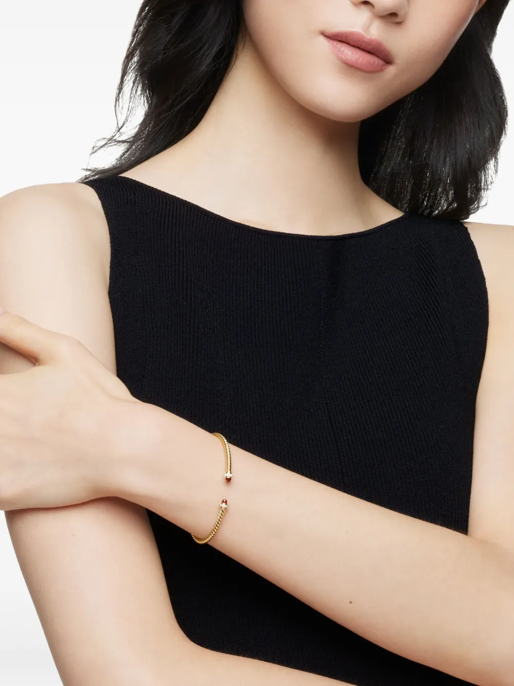 David Yurman 18kt yellow gold Classic Cablespira diamond bracelet (3mm) | Image 2