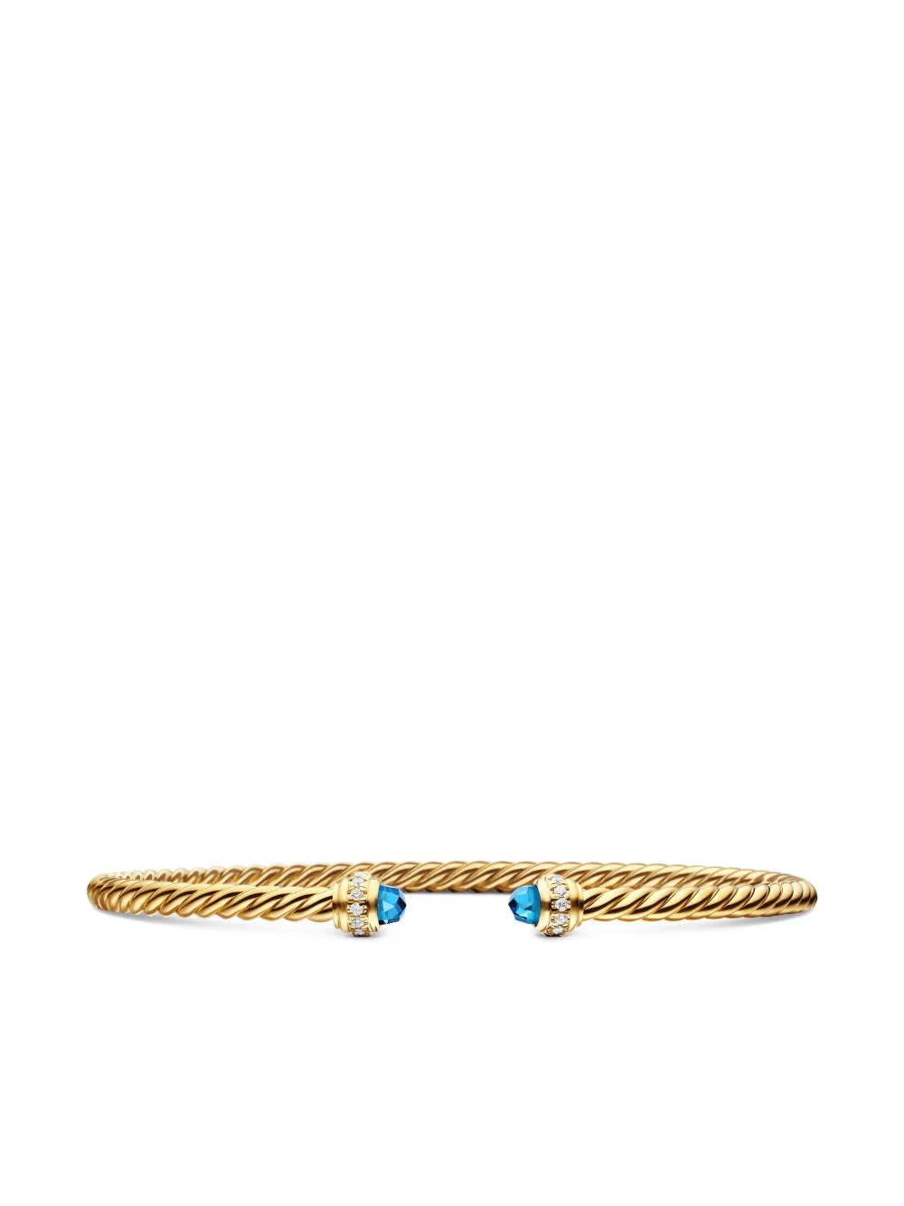 David Yurman 케이블스파이라 18K 옐로 골드 토파즈 다이아몬드 브레이슬릿 | 골드 톤 | Image 1