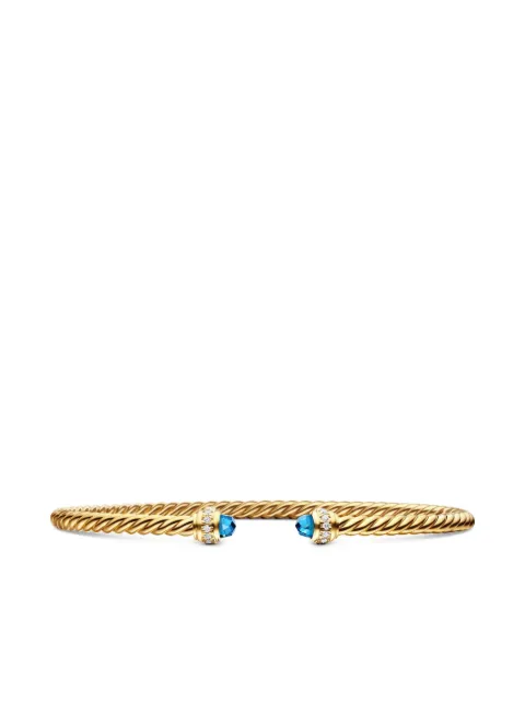 David Yurman 18kt yellow gold Cablespira topaz and diamond bracelet