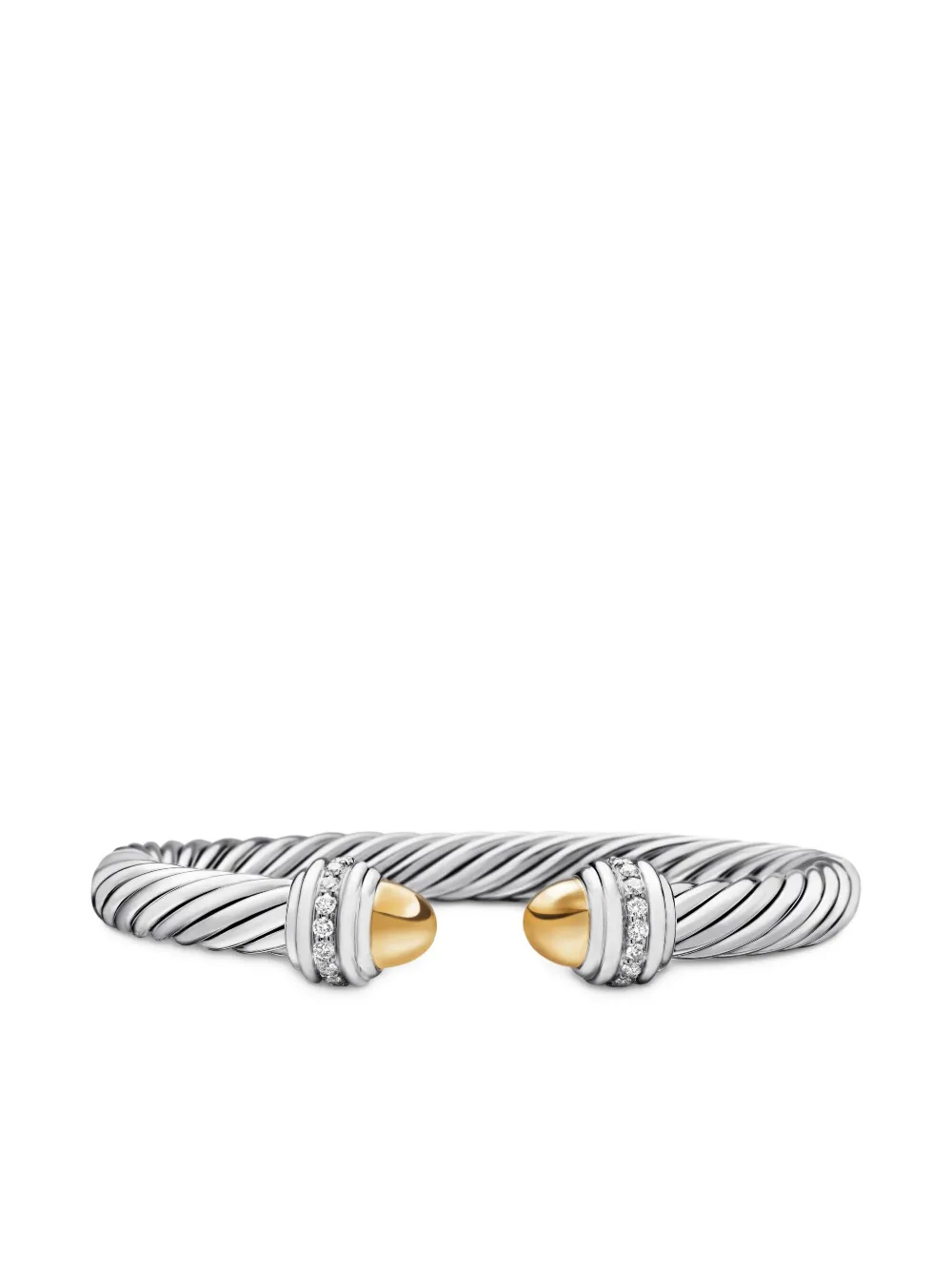 David Yurman Classic Cable ダイヤモンド ブレスレット 7mm 14Kイエローゴールド&スターリングシルバー - David Yurman Classic Cable ダイヤモンド ブレスレット 7mm 14Kイエローゴールド&スターリングシルバー -