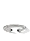 David Yurman sterling silver Cable Classics onyx and diamond bracelet