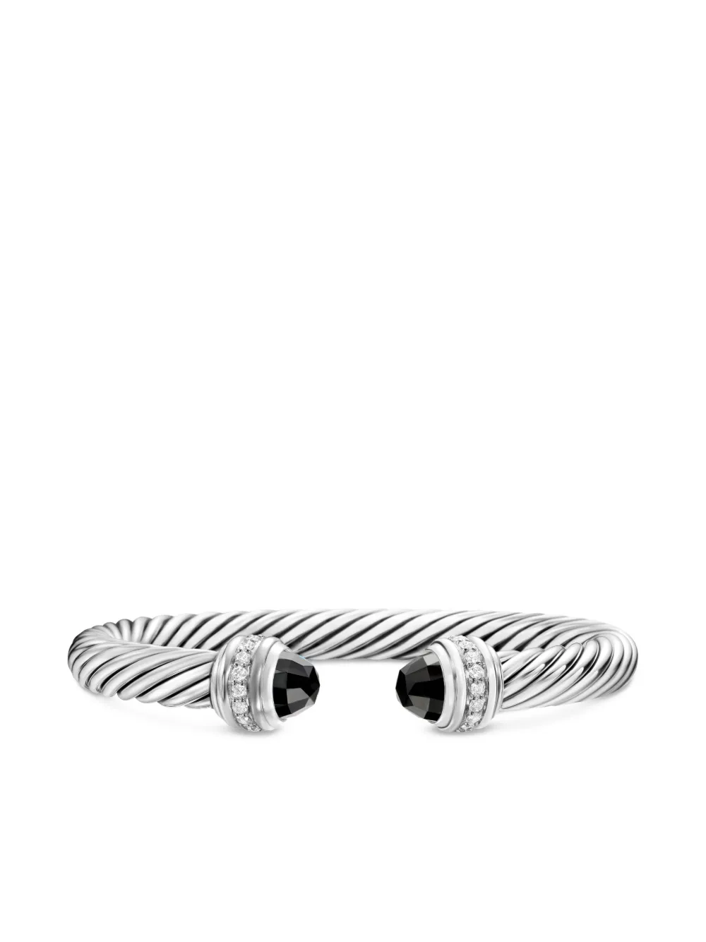 David Yurman Cable Classics オニキス&ダイヤモンド ブレスレット スターリングシルバー - シルバートーン David Yurman Cable Classics オニキス&ダイヤモンド ブレスレット スターリングシルバー - シルバートーン