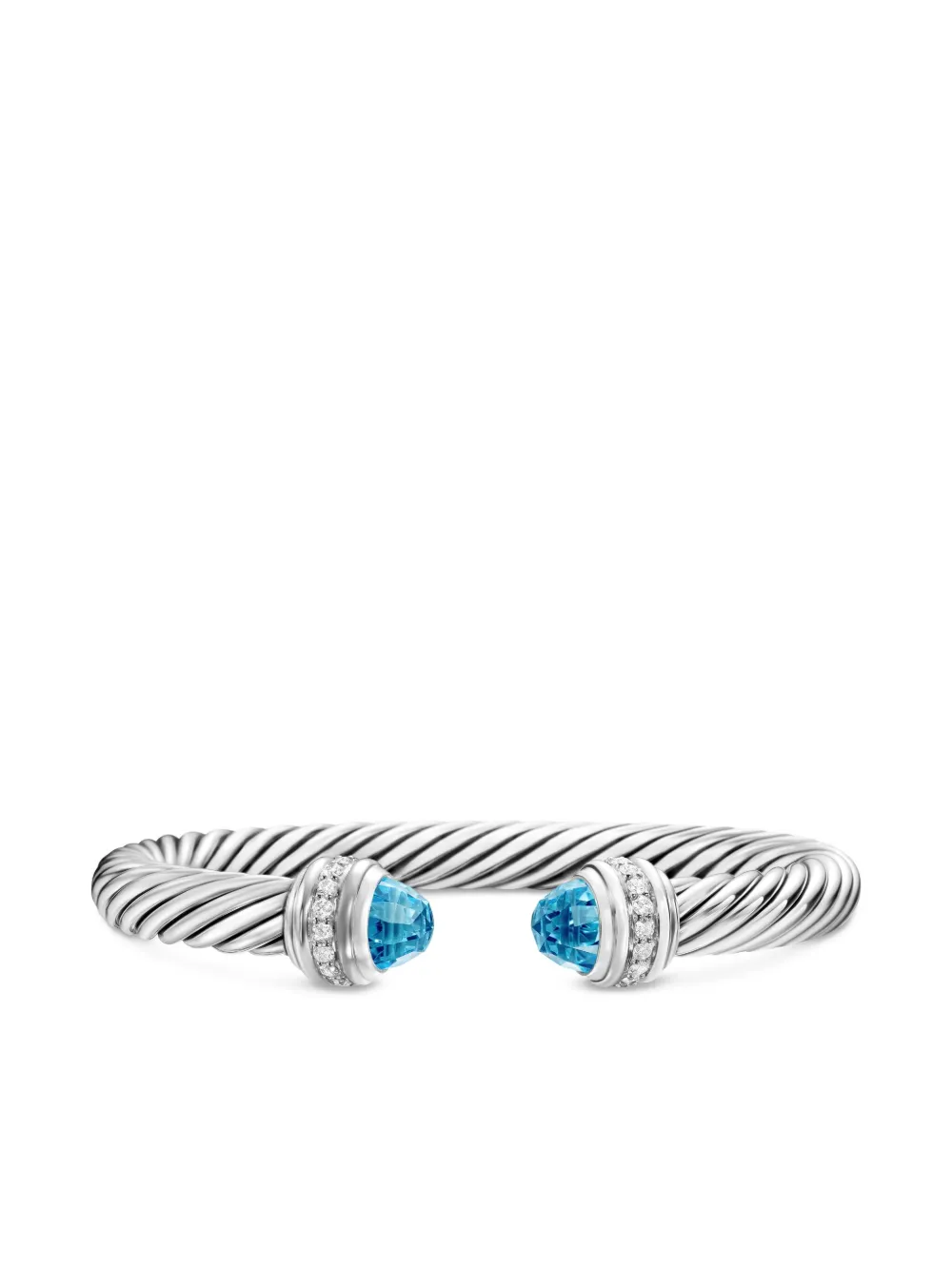 David Yurman Classic Cable ダイヤモンド ブレスレット 7mm スターリングシルバー - シルバートーン David Yurman Classic Cable ダイヤモンド ブレスレット 7mm スターリングシルバー - シルバートーン