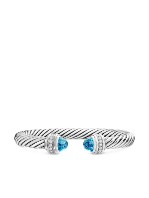 David Yurman sterling silver Classic Cable diamond bracelet (7mm)