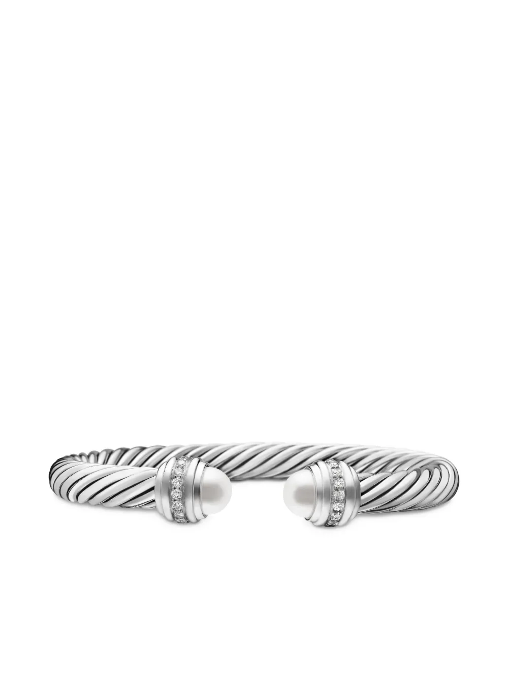 David Yurman Classic Cable ダイヤモンド ブレスレット 7mm スターリングシルバー - シルバートーン David Yurman Classic Cable ダイヤモンド ブレスレット 7mm スターリングシルバー - シルバートーン