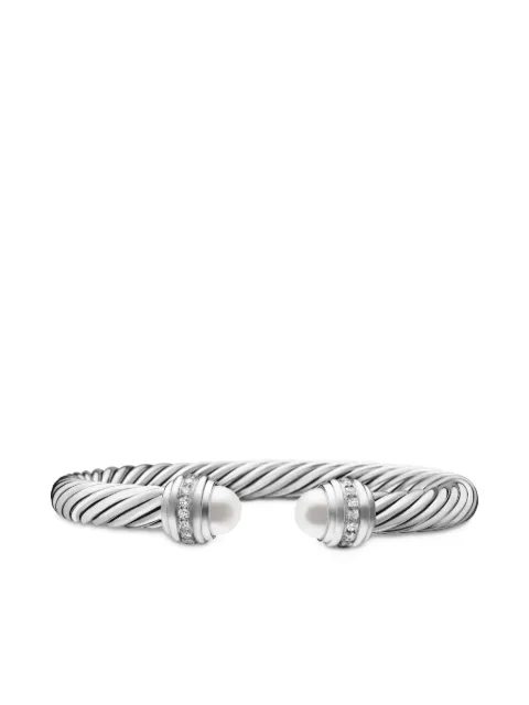 David Yurman sterling silver Classic Cable diamond bracelet (7mm)