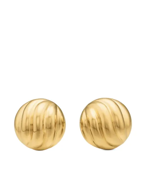 David Yurman 18kt yellow gold Sculpted Cable stud earrings (8mm)