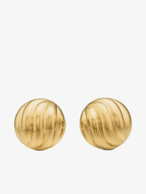 David Yurman 18kt yellow gold Sculpted Cable stud earrings (8mm)