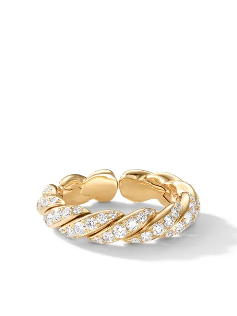 David Yurman 18kt yellow gold Pavéflex diamond band ring (5mm)