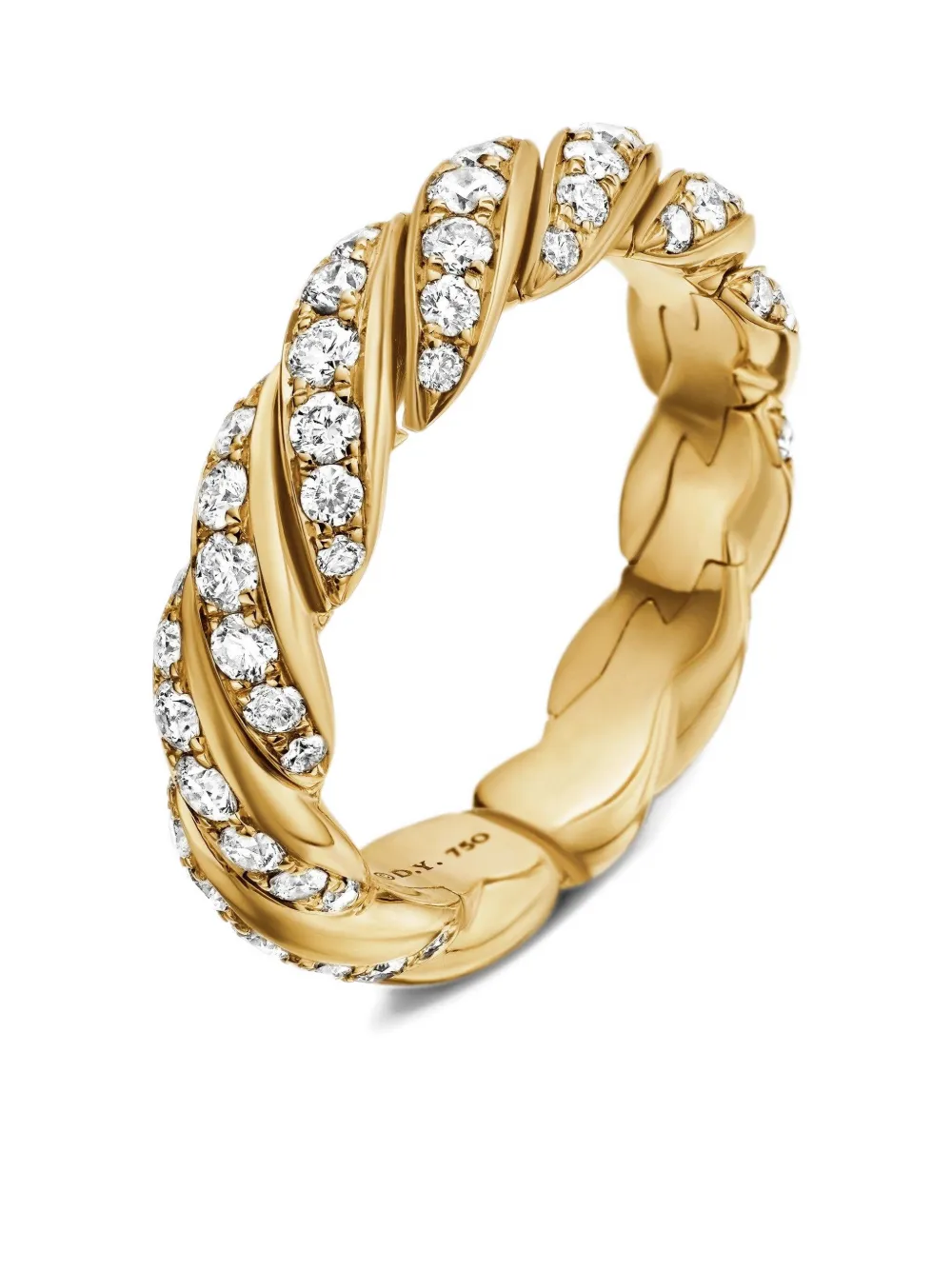  David Yurman 18kt Pavéflex Gelbgoldring Mit Diamanten (5mm) 