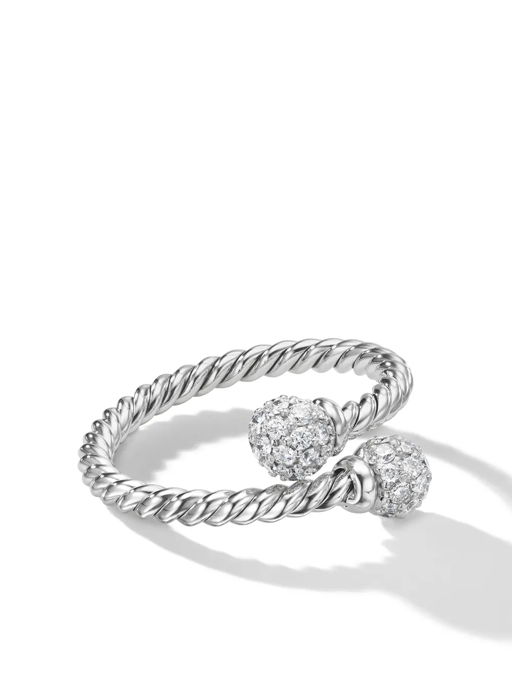 

David Yurman anillo Solari Bypass en oro blanco de 18kt con diamantes - 8WADI