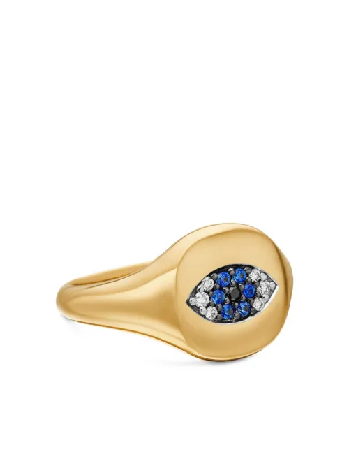 Bague Cable Collectibles Evil Eye en 18ct sertie de diamants et de saphirs (9,7 mm) - David Yurman - Modalova