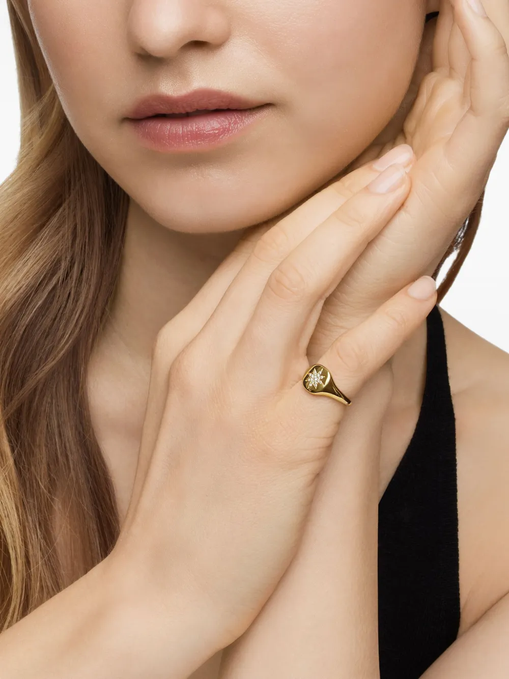  David Yurman Anillo Para El Meñique Cable Collectibles Compass De 9.7 Mm En Oro Amarillo De 18 Ct Con Diamantes - Dorado 