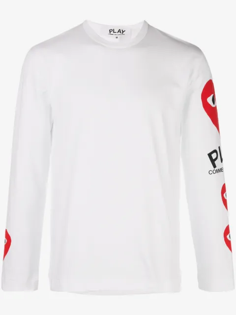 Comme Des Garçons Play t-shirt med tryck på ärmarna