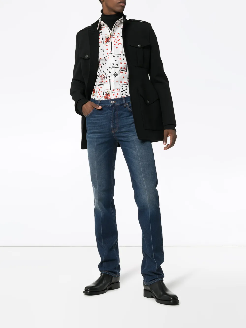 Balenciaga Shirt met kaarten print - Wit